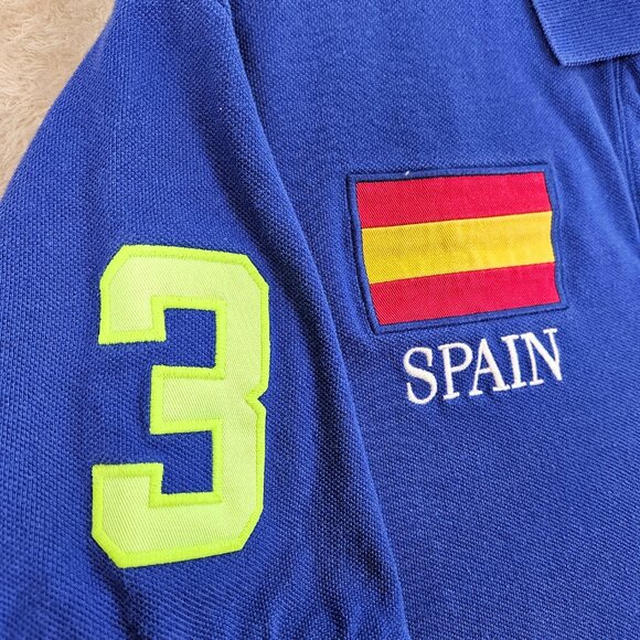 Polo by Ralph Lauren Polo Shirt Spain Big Pony Logo Golf Custom Fit Men's Size L - Picture 9 of 10